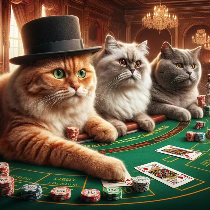 Cat is Playing Blackjack